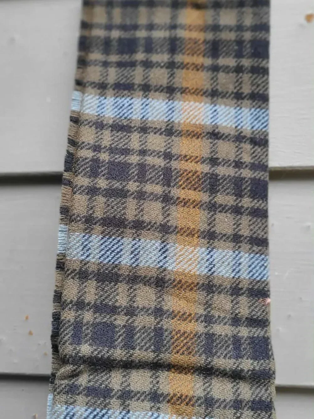 Pendleton Gray Blue Plaid 100% Wool Scarf NWT
